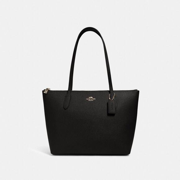 Coach Zip Top Tote Shoulder Bag- Gold/Black - Picture 1 of 3